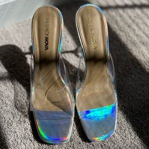 Care For The Flare Heeled Sandals - Silver